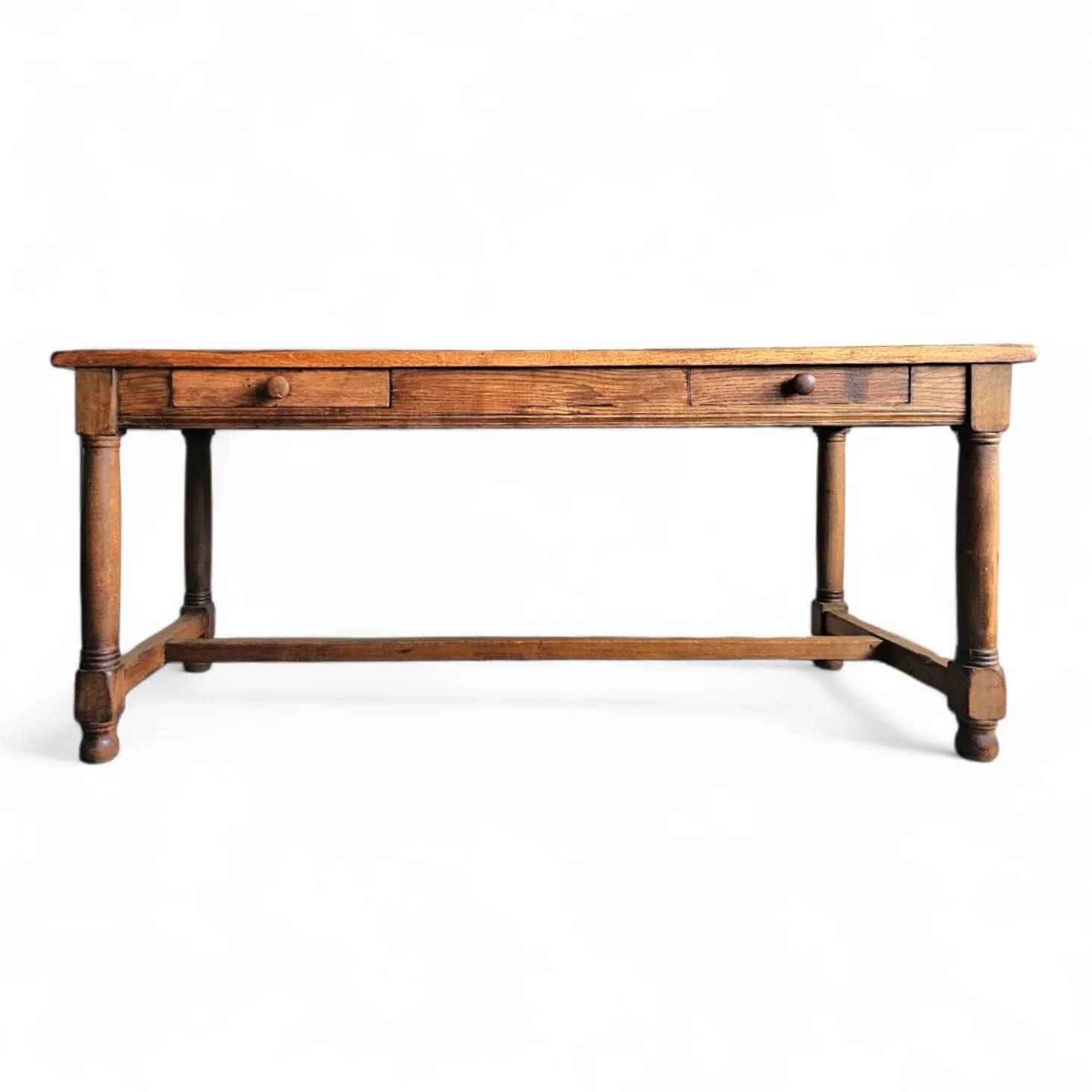 Solid oak French dining table / desk / 1900s