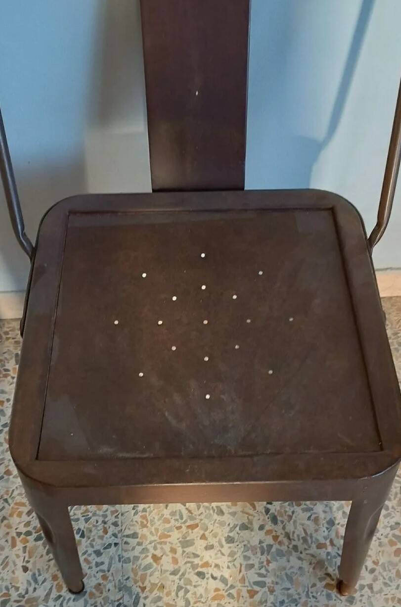 Vintage industrial iron chair from the 60s Italy