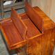 Military desk Harrods in Burr Yew wood with leather, country style.