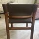 Leather and ash armchair in walnut brown (new)