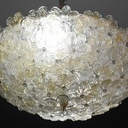 Murano Gold Ceiling Light Flower by Seguso for Venini, Italy, 1960s