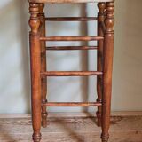 Tabouret ancien cannage et bois tourné
