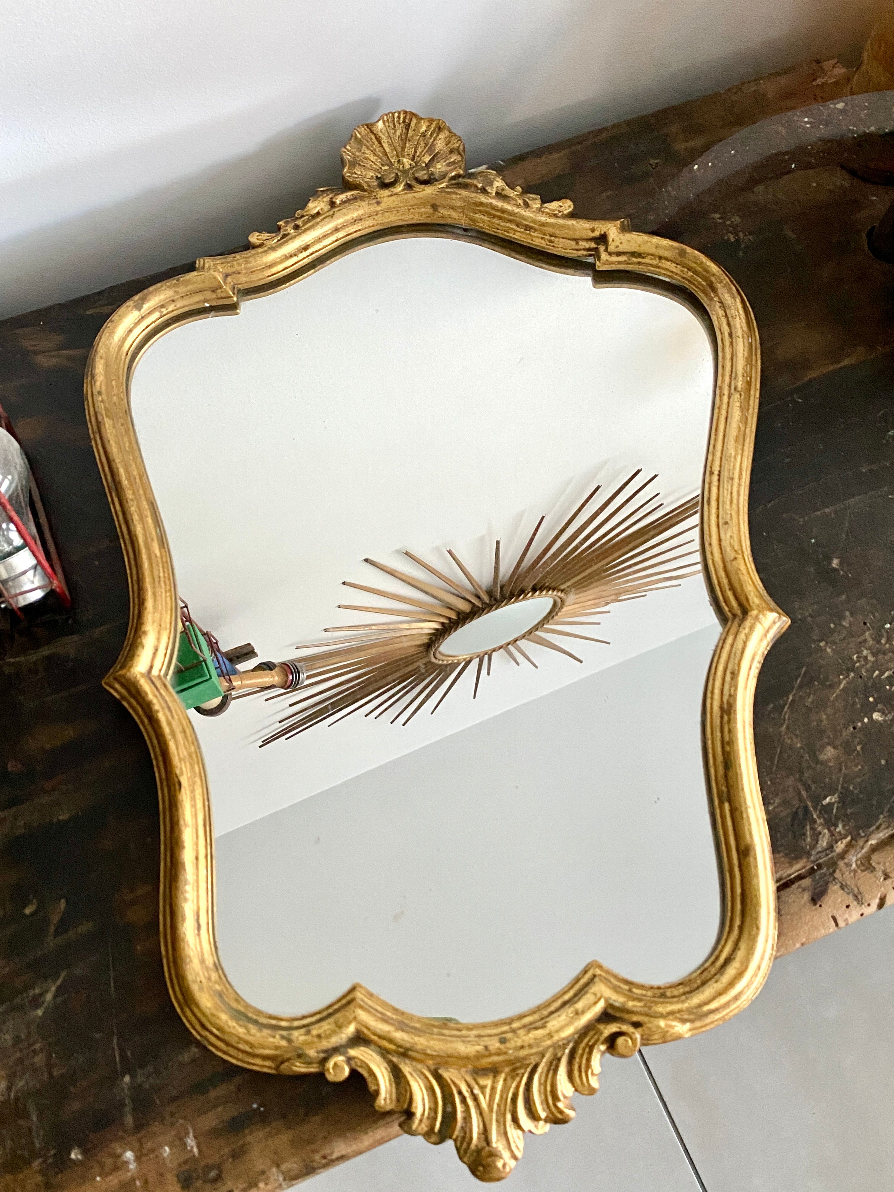 Old rocaille gilded mirror