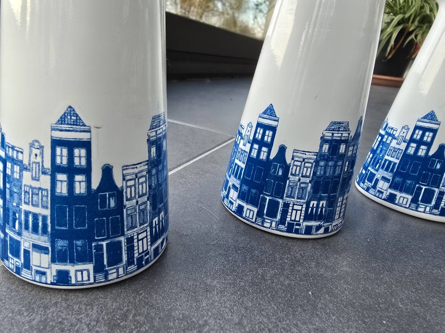 4 vintage Dutch vases for hyacinths