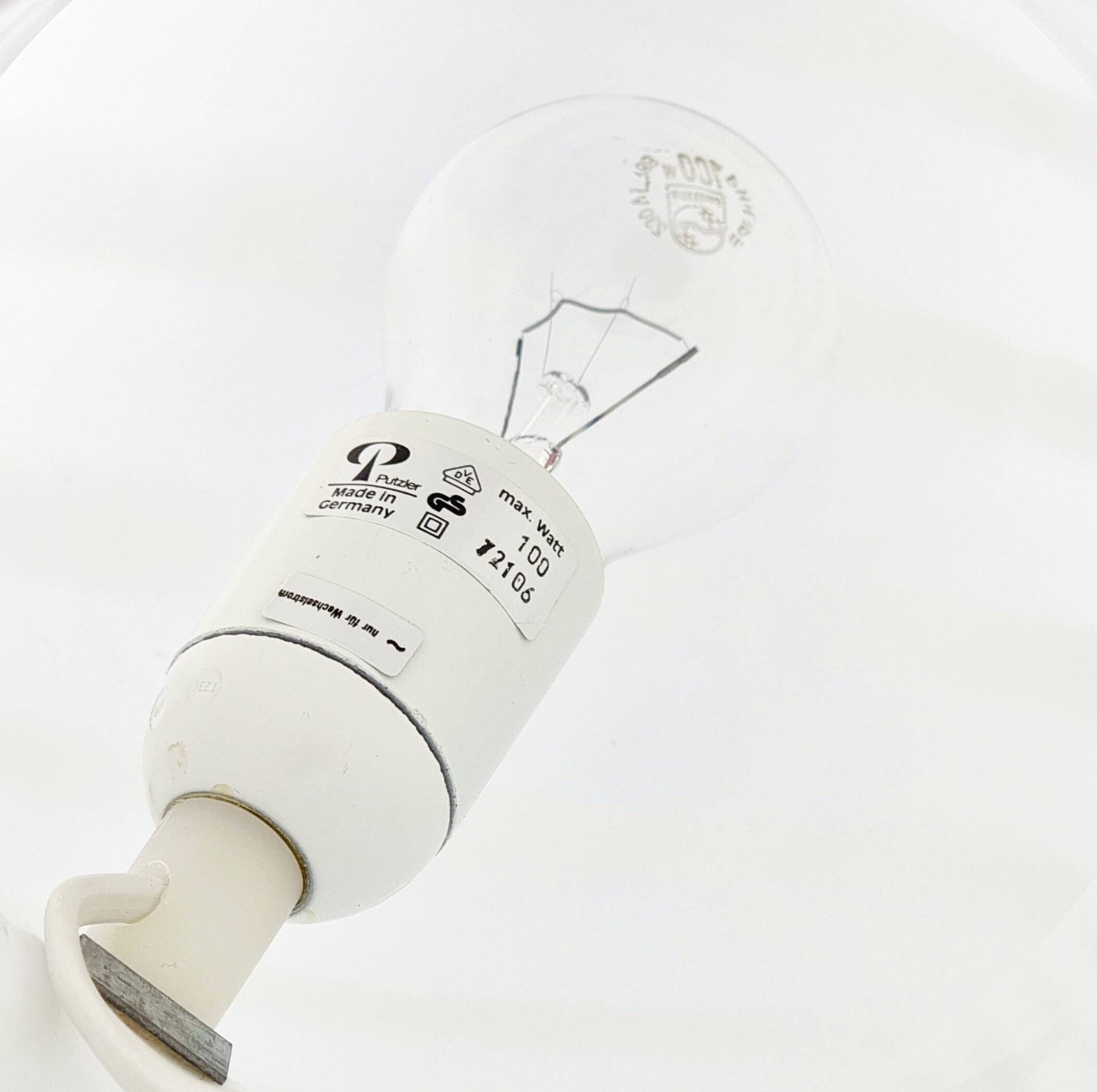 Large Mid Century Space Age Glass Mushroom Table Lamp from Peill & Putzler, Germany, 1970s