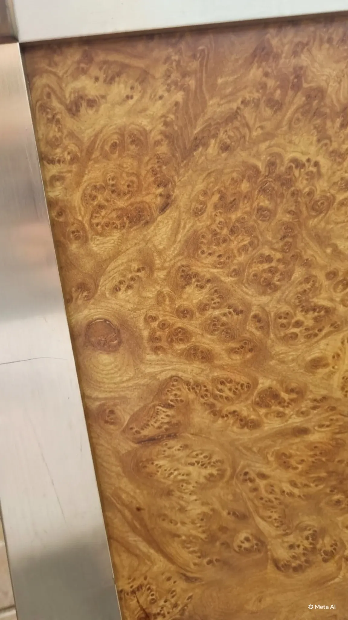 Pair of display cabinets 1970 Vintage Elm Burl