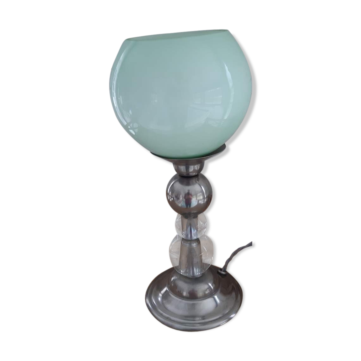 1930s glass lamp and opaline