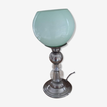 Lampe en verre et opaline années 30