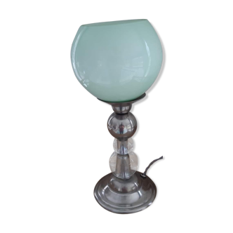 Lampe en verre et opaline années 30