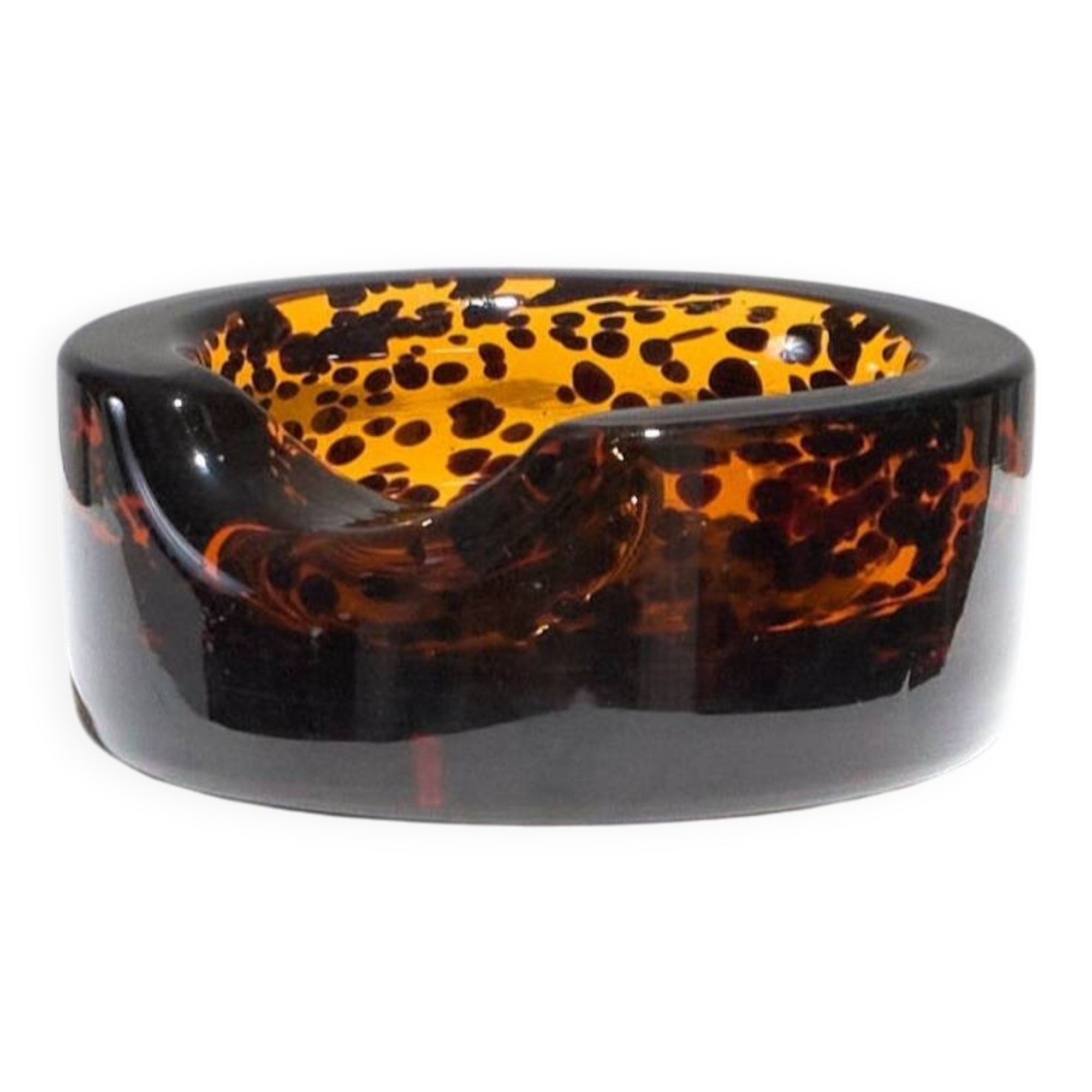 Amber Murano glass ashtray, 1960