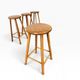 Ensemble de 4 tabourets vintage en bois / tabourets de bar