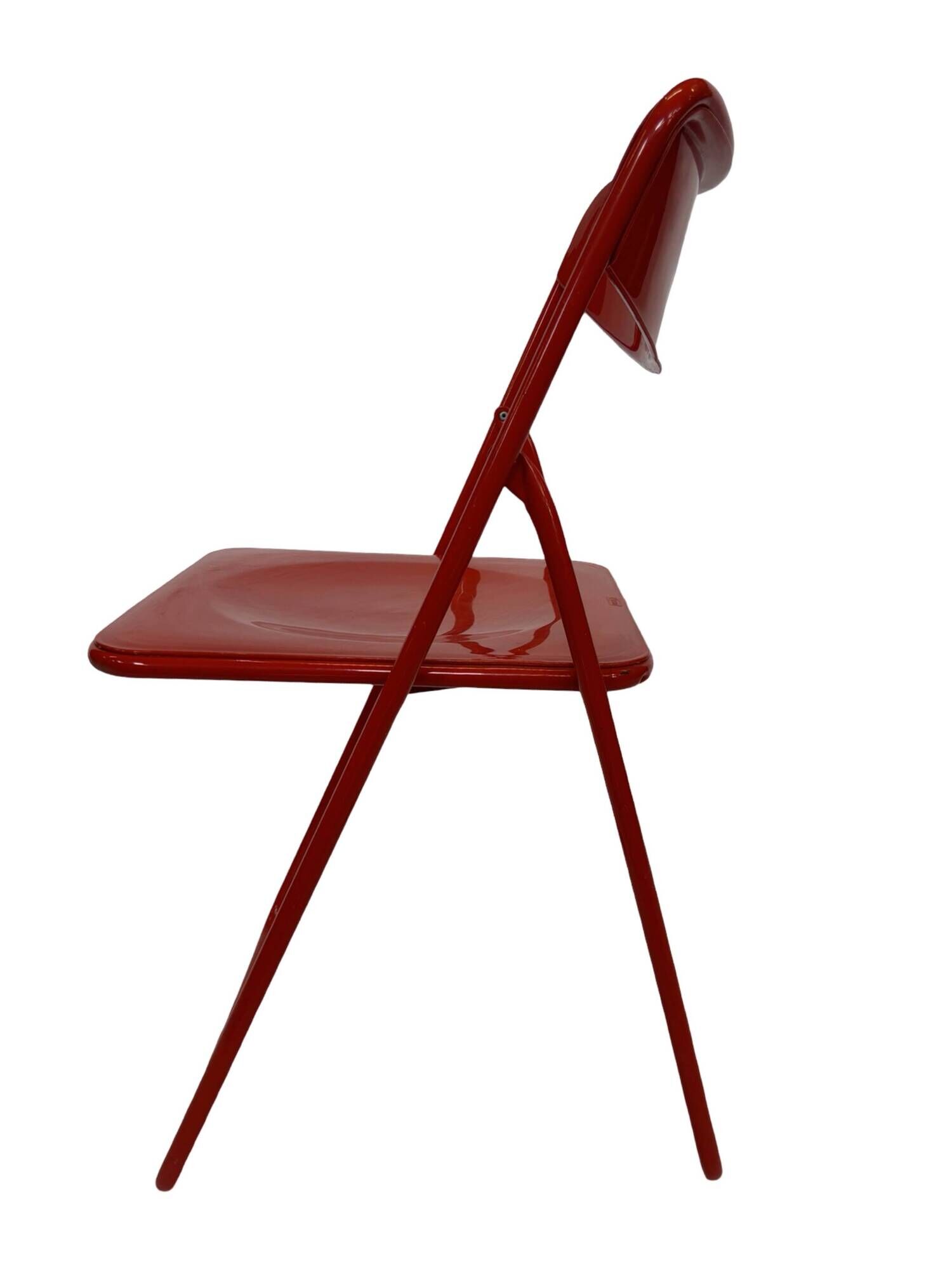 Vintage TED Folding Chair Design by Niels Gammelgaard 1980s Ikea in Red