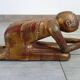 Burmese Buddhist monk statue in prayer, 19th century.