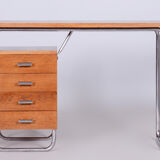 Bauhaus Restored Oak Writing Desk Made in 1930s by Robert Slezak, Czechia