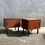 Pair of teak bedside tables, 1970s