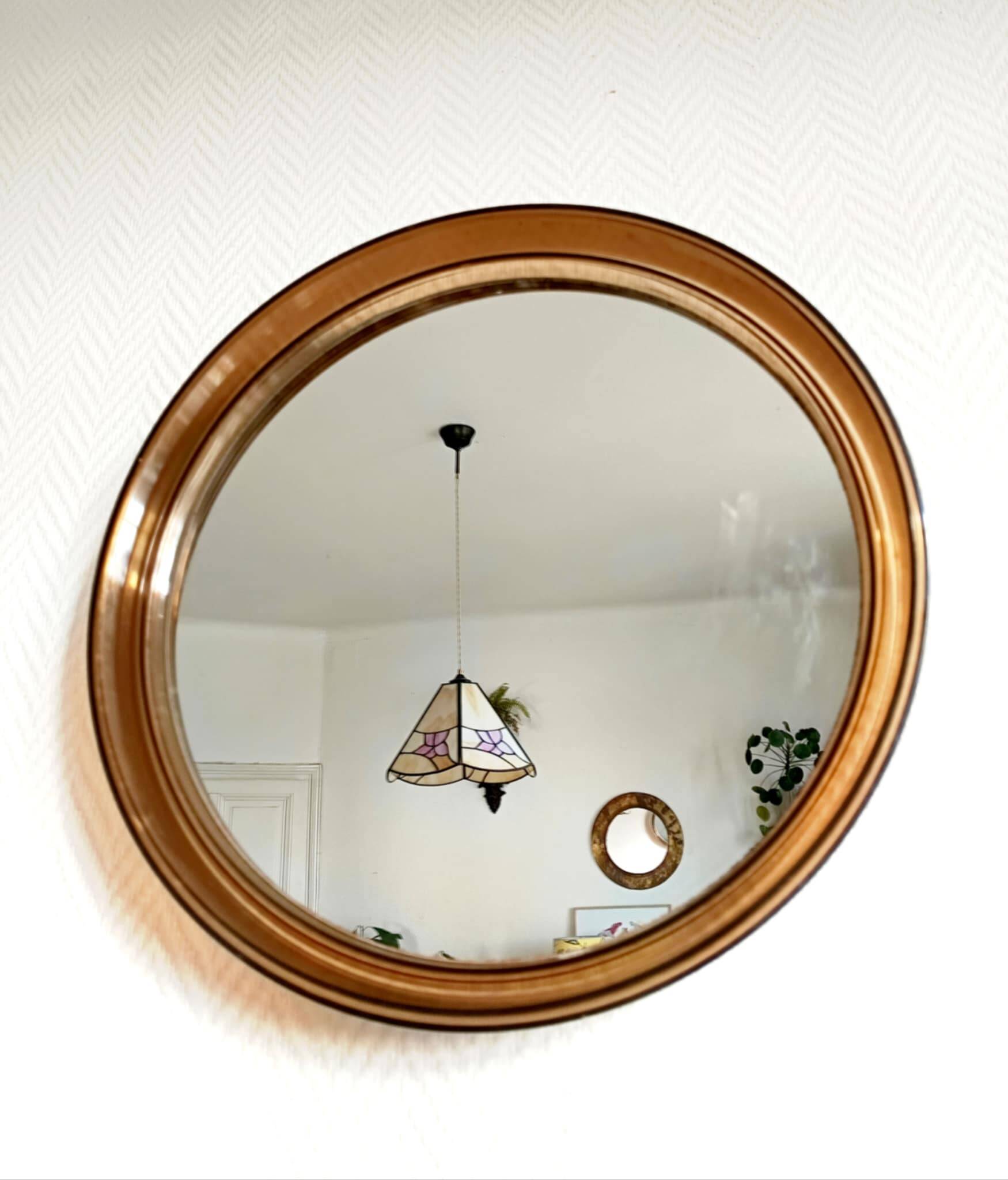Round 40cm plexiglass mirror Gilac 1970