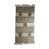 Beige wool rug 68x130cm