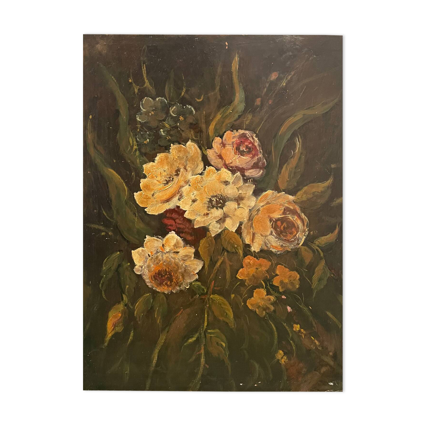 Still life painting with flowers