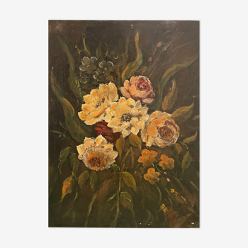 Still life painting with flowers