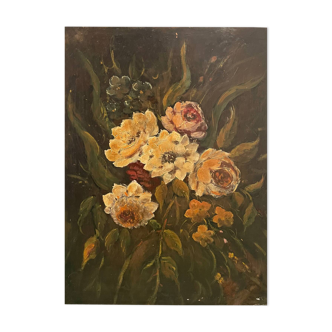 Still life painting with flowers