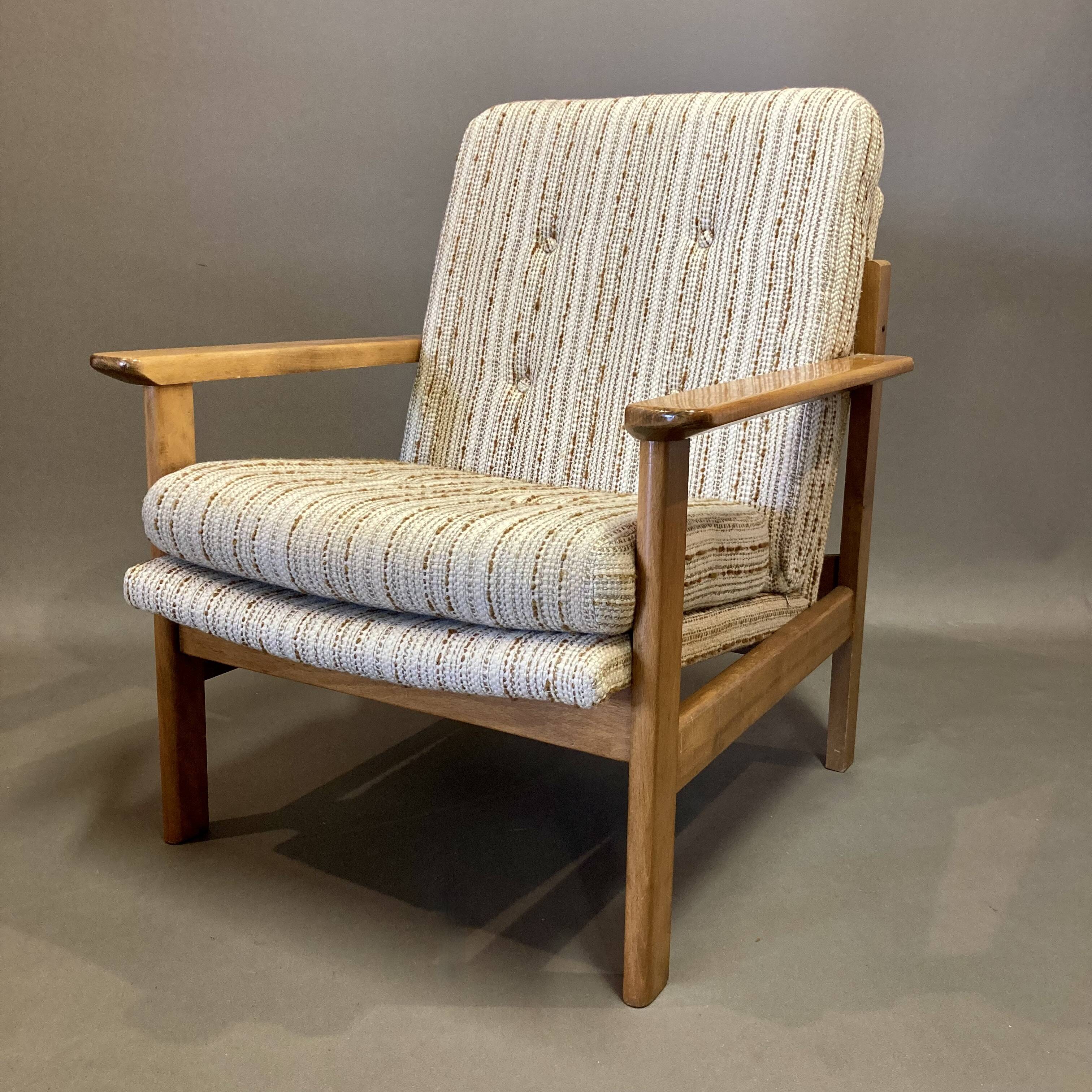 Scandinavian design wool armchair 1950.