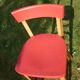 High bistro chair in natural and red wood