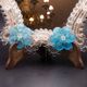 Classic Vintage Venetian Murano Bue Flower Glass Mirror, 1970s