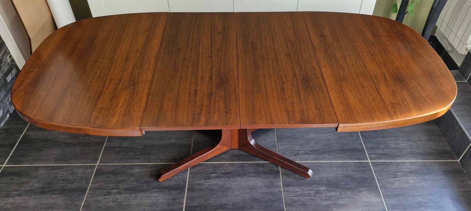 Vintage Baumann extendable teak table, 1970s
