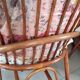 Sofa armchairs and coffee table in vintage rattan of six pieces