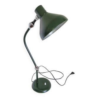 Lampe à poser industrielle articulée JUMO GS1 vert foncé. Vintage 1960.