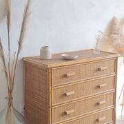Commode en rotin années 70 vintage