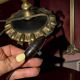 Antique three-light table lamp