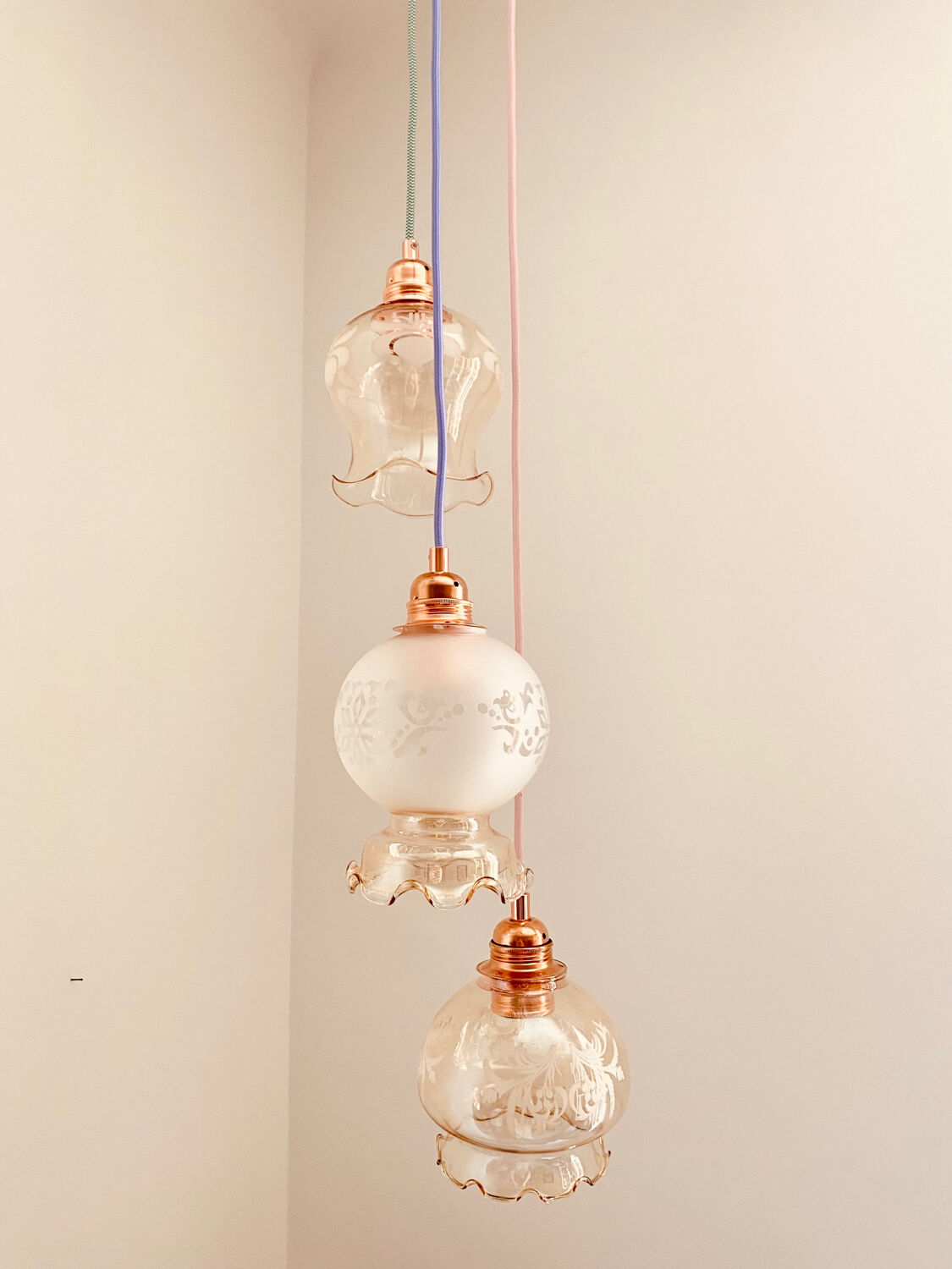 Pastel waterfall pendant light