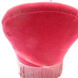 Pair of red velvet toad chairs