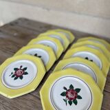 10 “Rivoli” dessert plates in Longwy earthenware