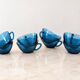8 lagoon blue cups – 1970s, retro shine