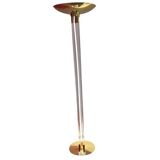 Acrylic and Brass Floor Lamp, Italy, 1970s