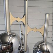 Vintage 3-light chrome metal chandelier
