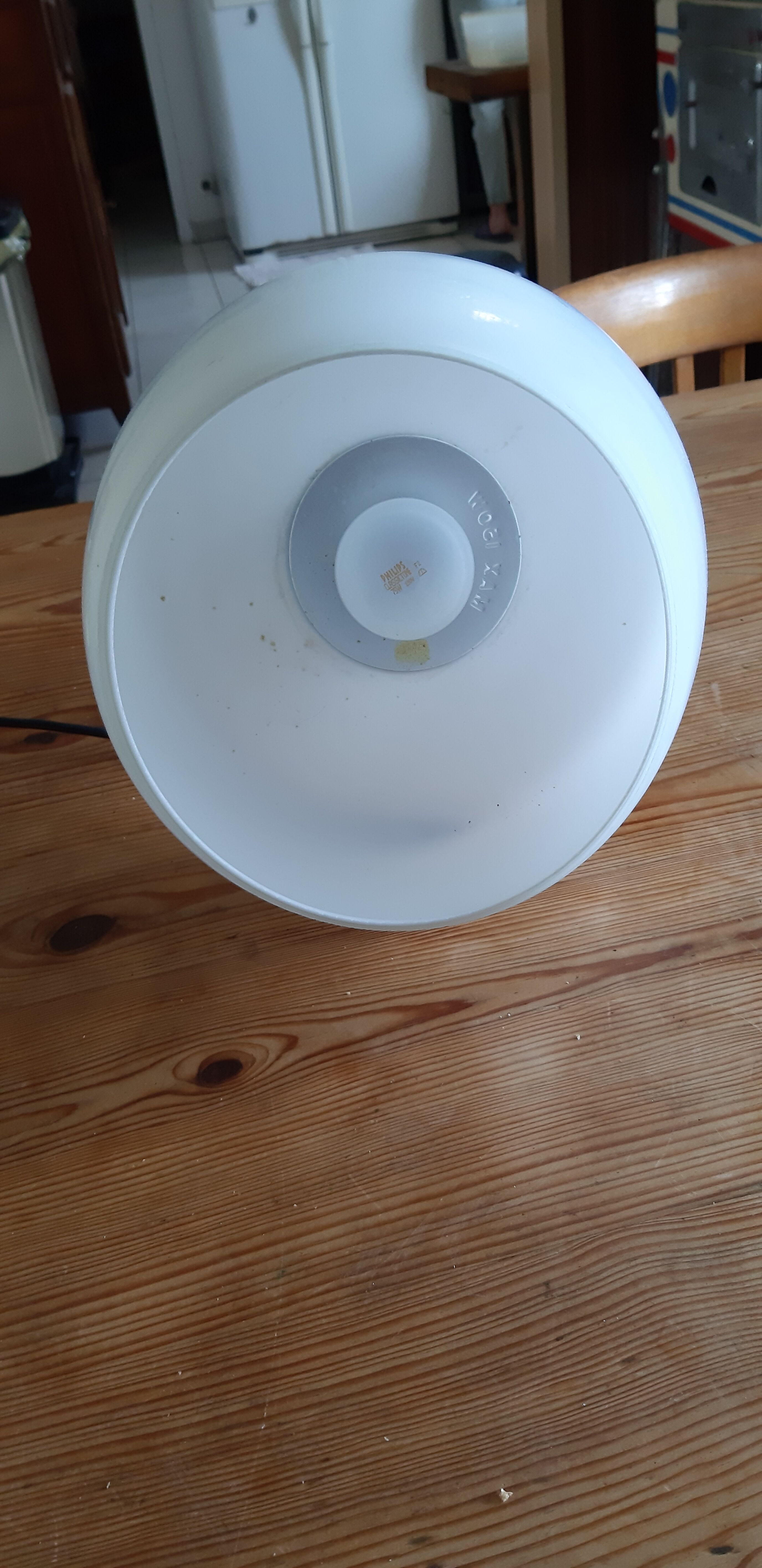 Vintage lamp from the 70s white opaline