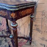Marquetry games table.