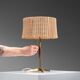 Mid-Century brass & wood table lamp