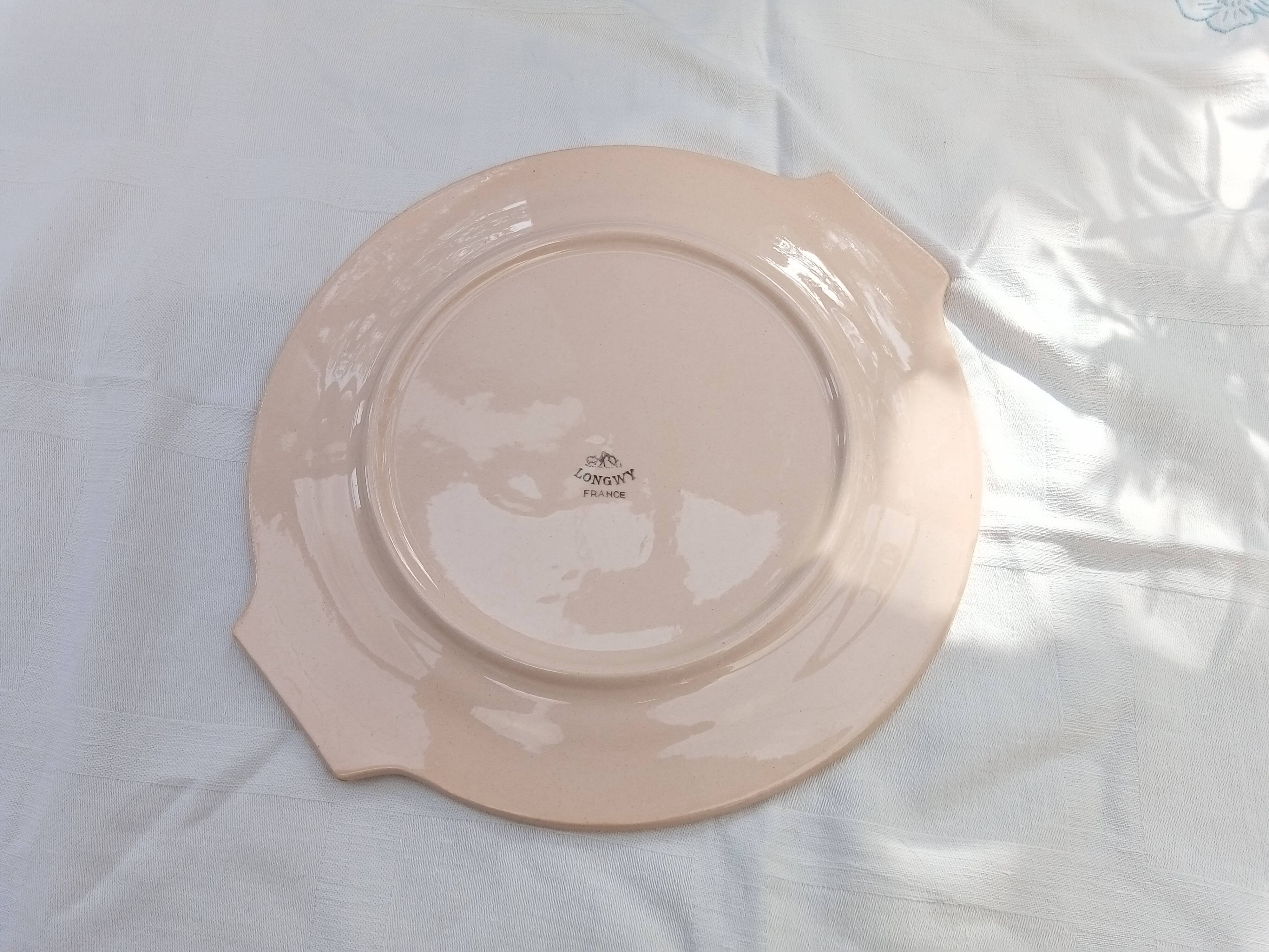 Set of 12 dessert plates and Longwy dish