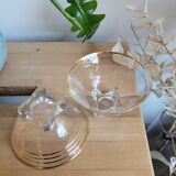 Lot two verrines gilded edges