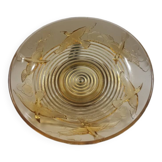 Centerpiece, bowl, art deco, colored crystal