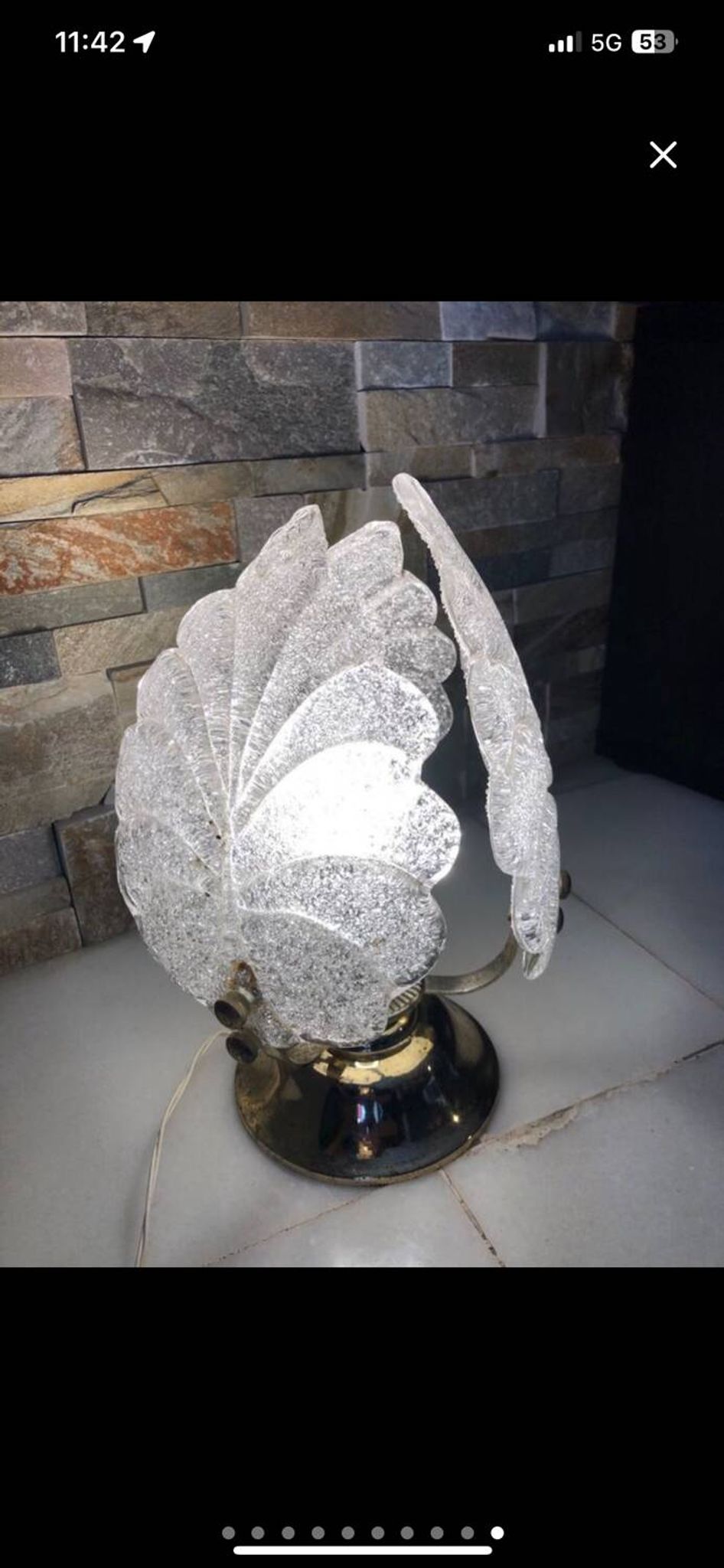Table lamp by Mazzega Murano glass, Italy 1970