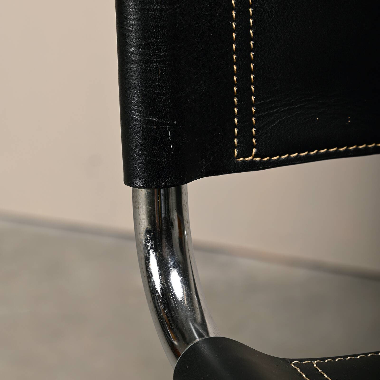 Mies Van Der Rohe MR10 Cantilever Chairs in Black Leather for Gavina, Italy