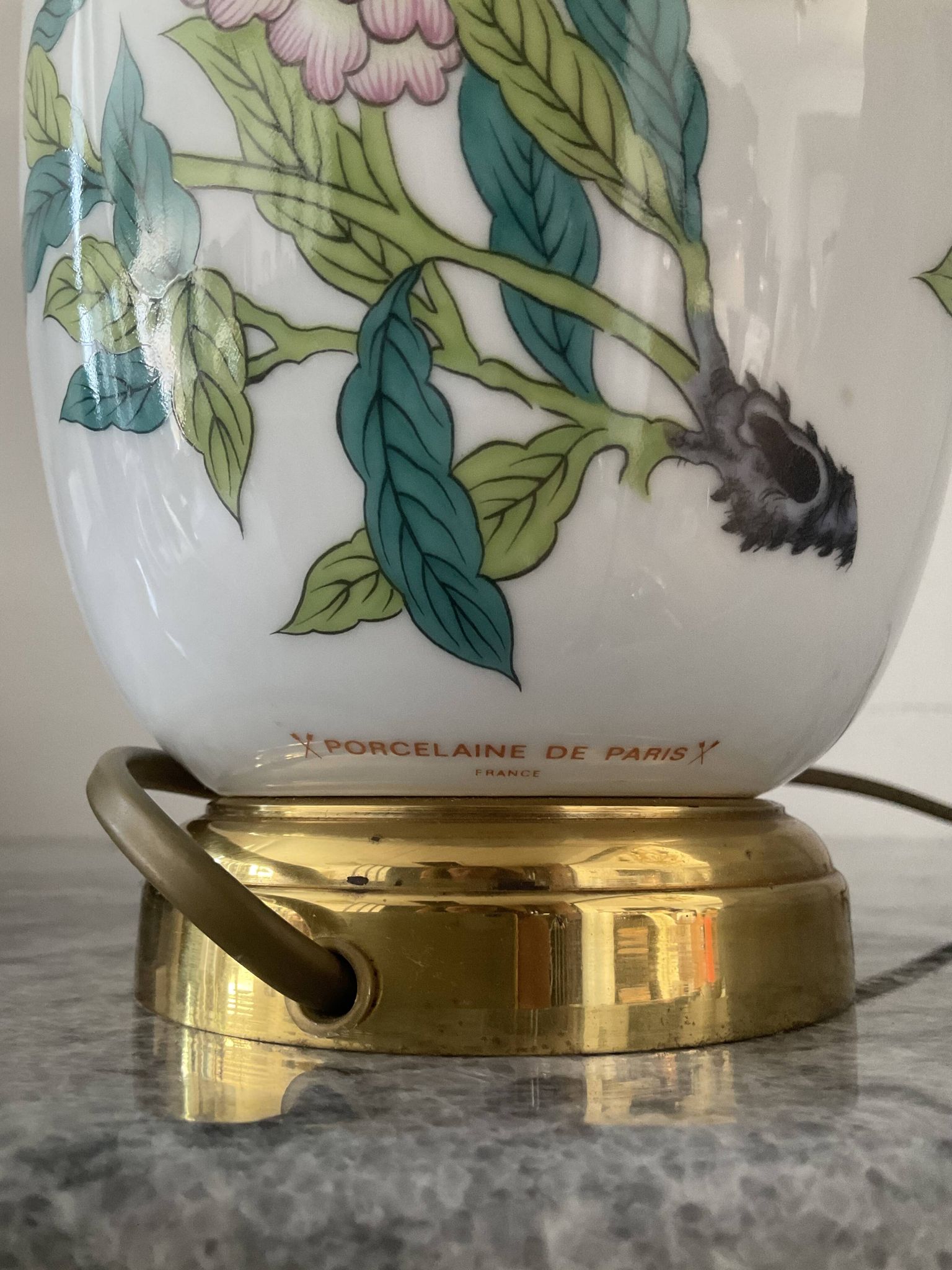 Lamp base in Paris porcelain