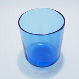 Set pichet et tasse en verre bleu scandinave