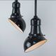 Set Of 2 Vintage Industrial Angled Enamel & Metal Black Lamps