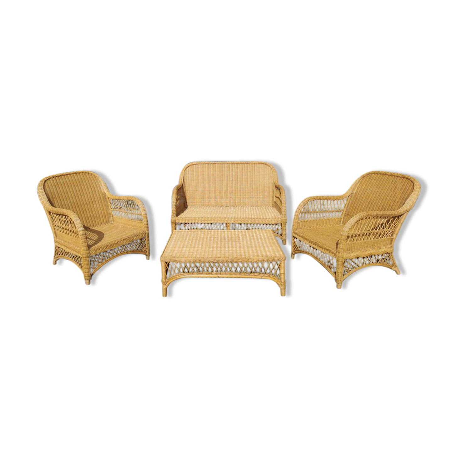 Complete rattan lounge from the 1950s